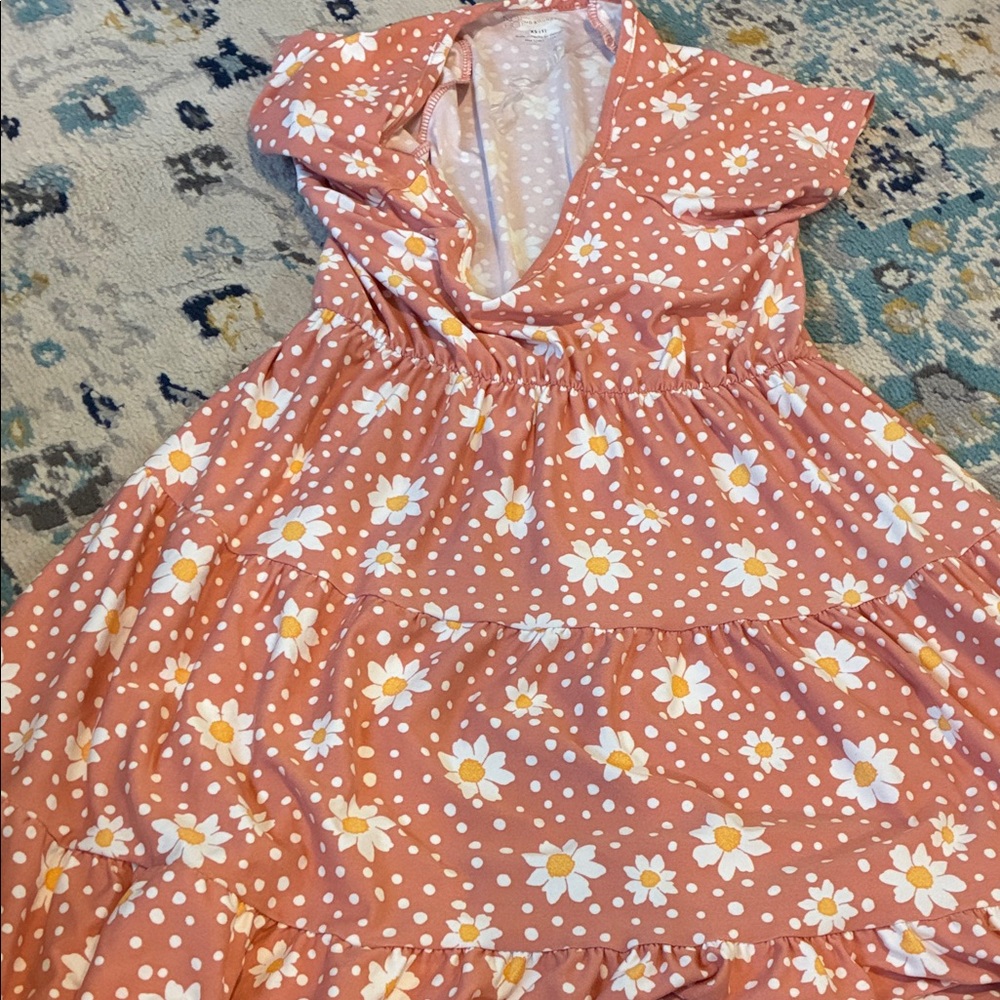 No Boundaries Peach Floral Kids Dress